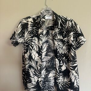 Old Navy Boy’s Black and White Tropical Shirt